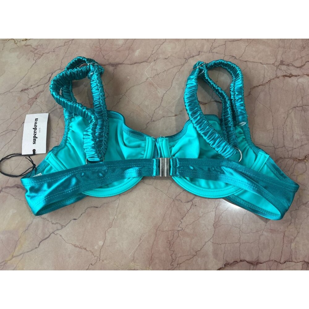 superdown Jessa Bikini Top in Teal Medium New Womens Swimsuit - Picture 5 of 7